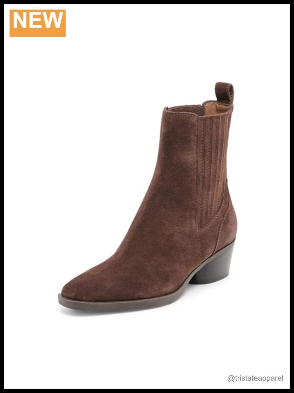 Dolce Vita Faint H2O Ankle Bootie Water Resistant Suede Block Heel Pull-On